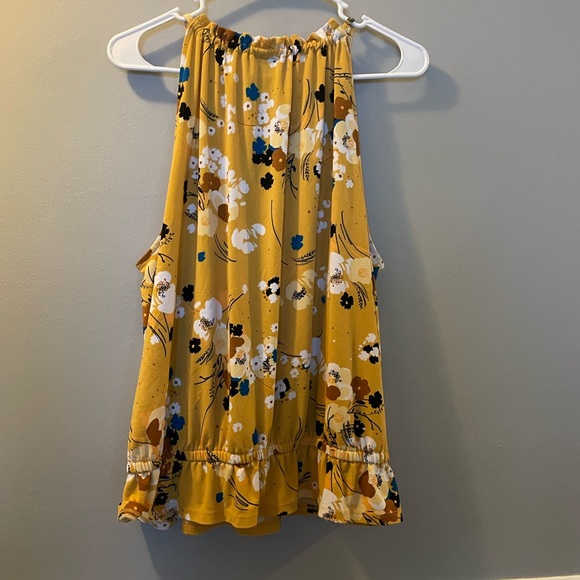 Worthington Sleeveless Floral Gold Top XL - Picture 3 of 4